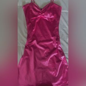 Pink silk mini dress